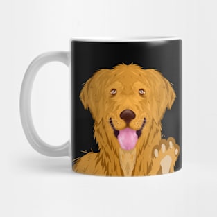 Cute Red Dog Waving Hand Mug